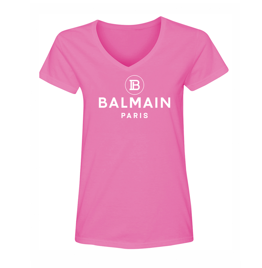 Women's Balmain Paris  V-Neck T-Shirt