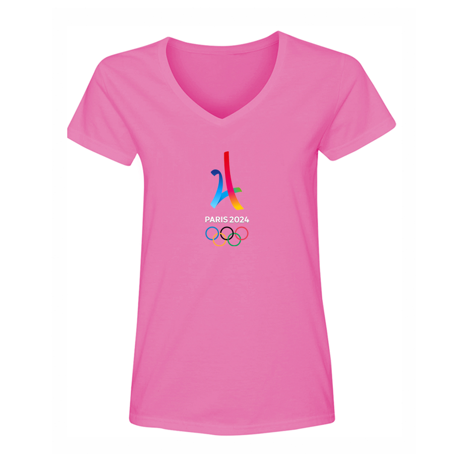 Women's Paris 2024 Olympics V Neck T-Shirt