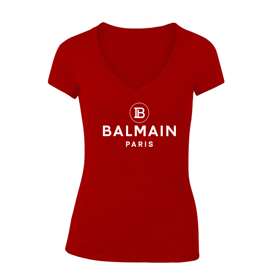 Women's Balmain Paris  V-Neck T-Shirt