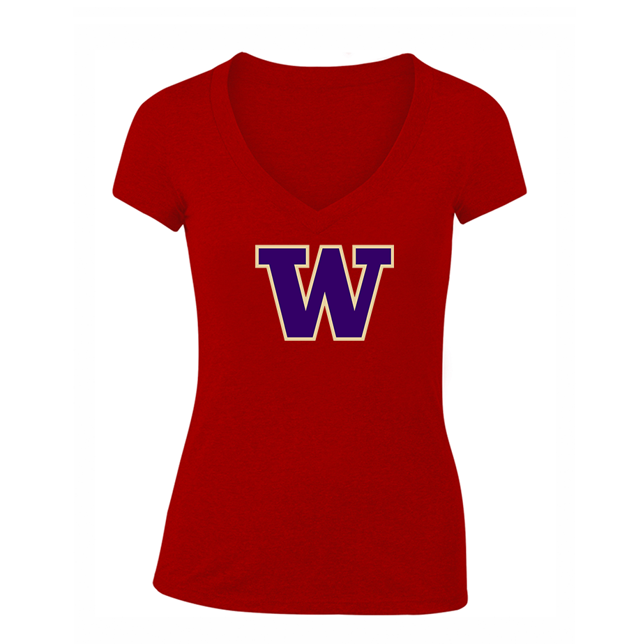 Women's Washington Huskies V-Neck T-Shirt