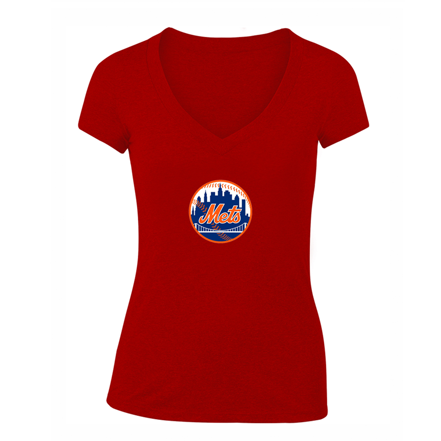 Women's New York Mets V-Neck T-Shirt