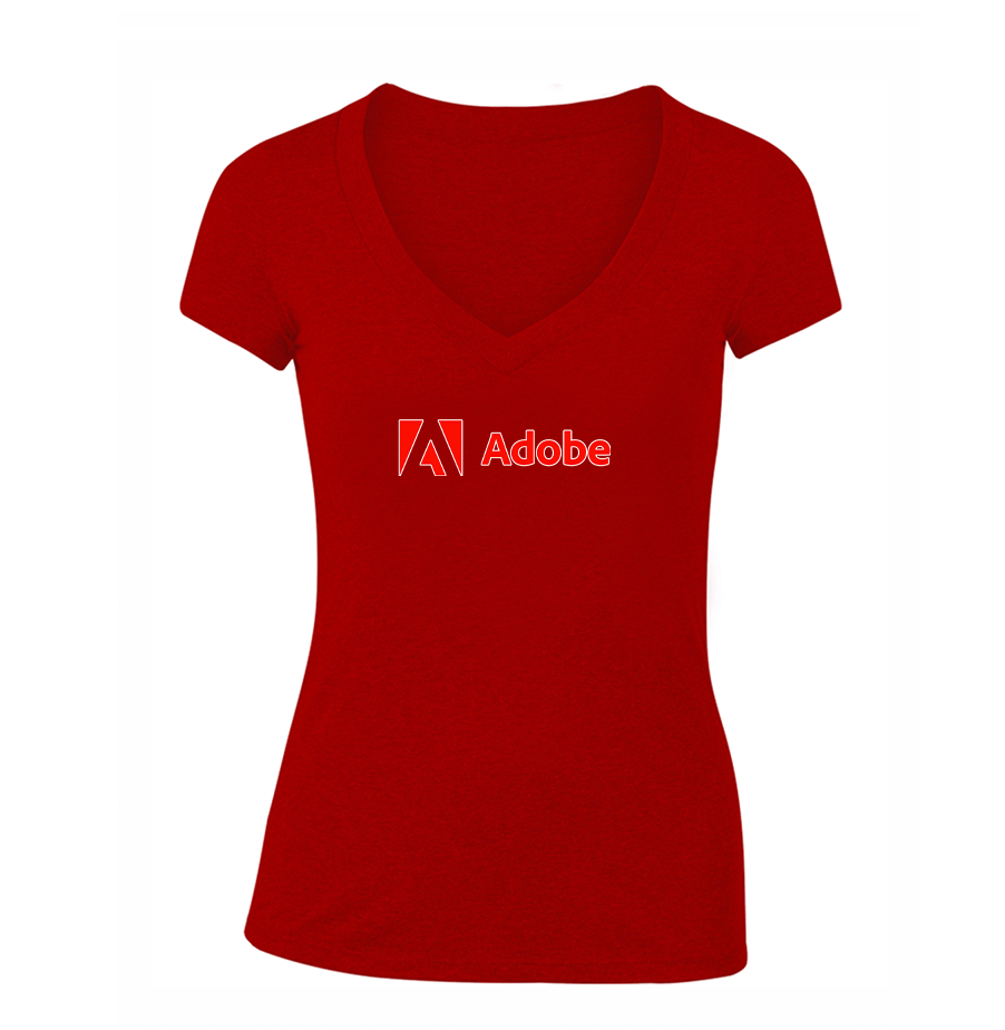 Women's Adobe Corporate  V-Neck T-Shirt