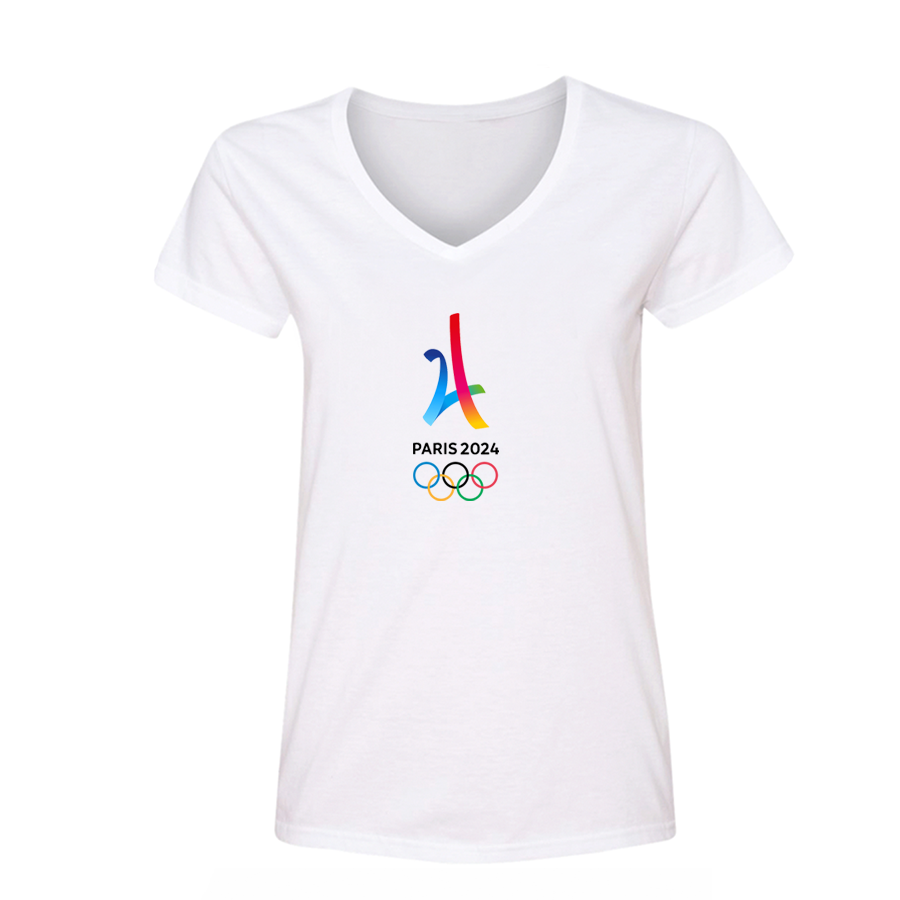 Women's Paris 2024 Olympics V Neck T-Shirt