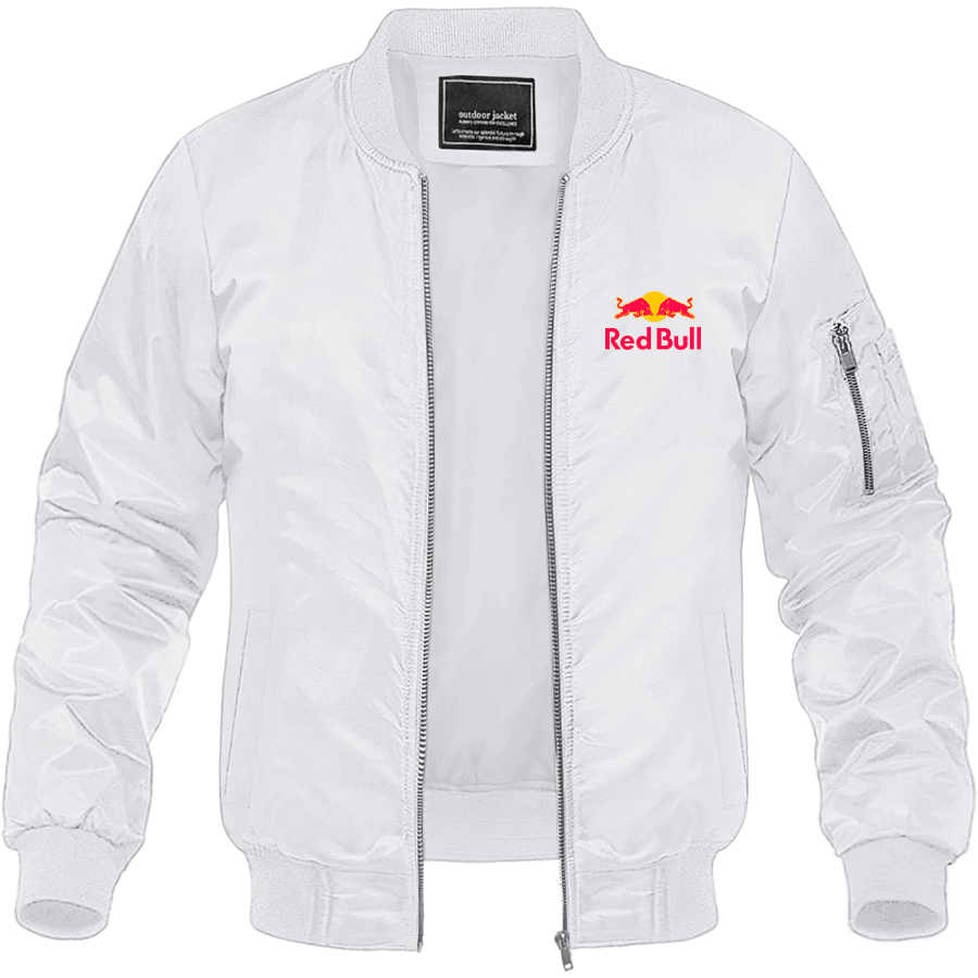 Men's Red Bull Lightweight Bomber Jacket Windbreaker Softshell Varsity Jacket Coat