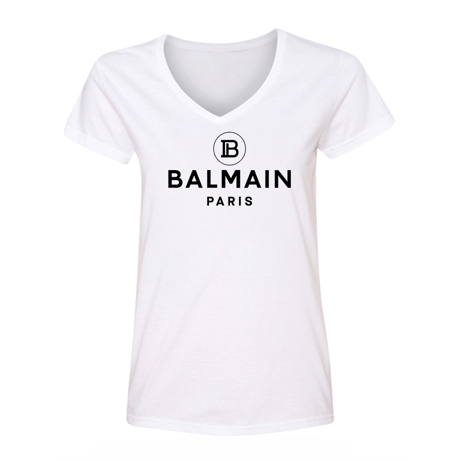 Women's Balmain Paris  V-Neck T-Shirt