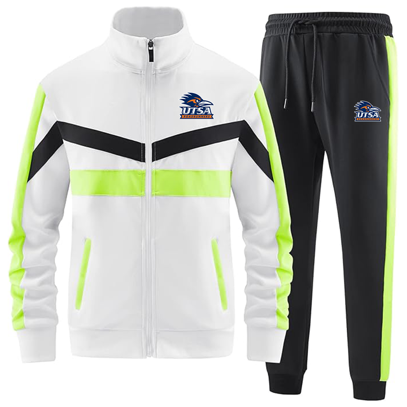 Men's Texas SA Roadrunners ANOTWENER Casual 2 Piece Tracksuit Sets Long Sleeve Full Zip Jacket and Sweatpants Sport Outfits Sweatsuits