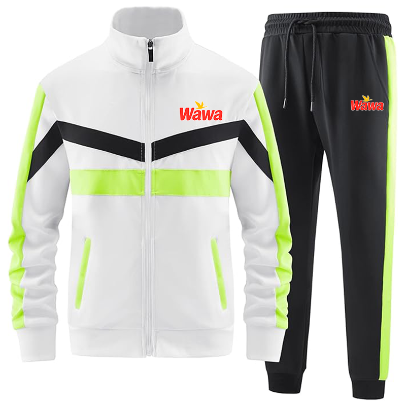 Men's Wawa Gas Station ANOTWENER Casual 2 Piece Tracksuit Sets Long Sleeve Full Zip Jacket and Sweatpants Sport Outfits Sweatsuits